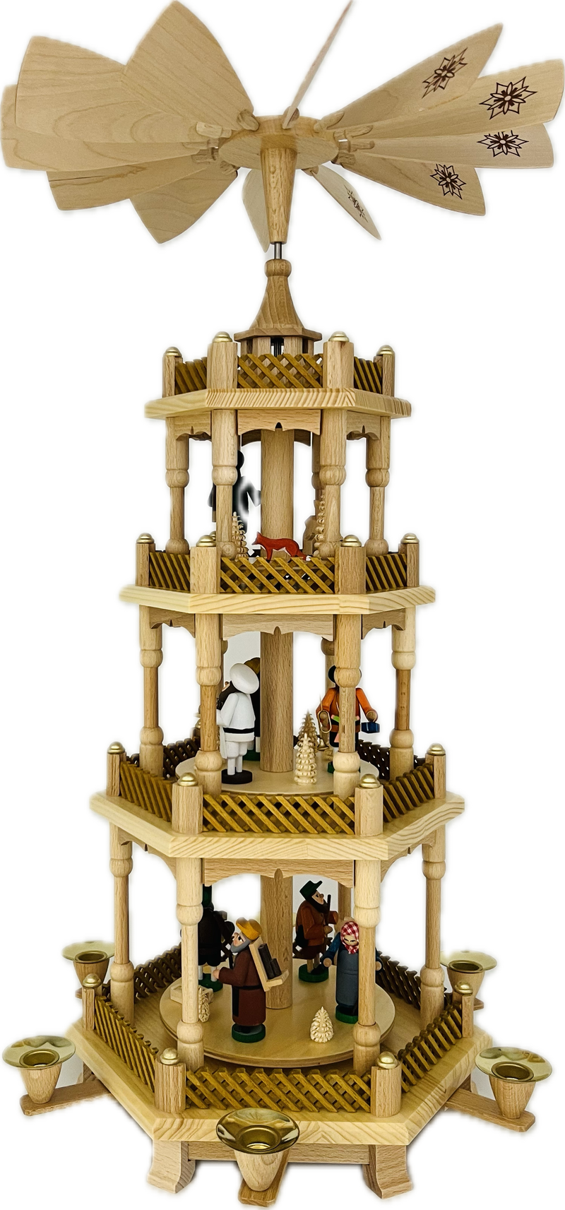 Richard Glaesser Pyramide Erzgebirgsmotive 3-stöckig aus Seiffen im Erzgebirge