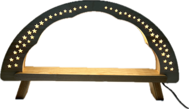 Richard Glaesser LED-Lichterbogen Leergestell, elektrisch beleuchtet, aus Seiffen im Erzgebirge