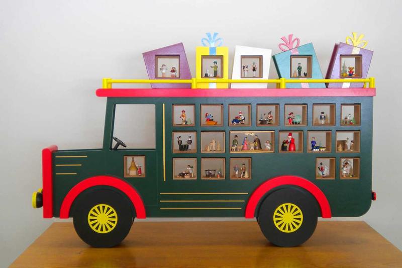Richard Glaesser Adventskalender Bus, aus Seiffen im Erzgebirge