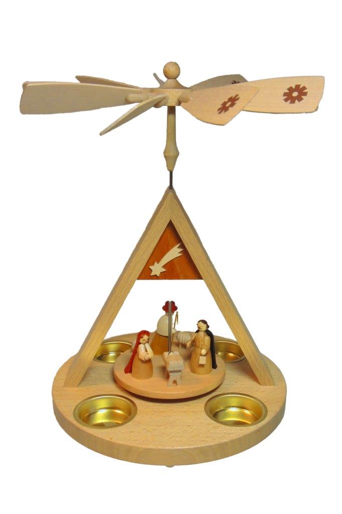 Richard Glaesser Pyramide Christi Geburt für Teelicht aus Seiffen im Erzgebirge