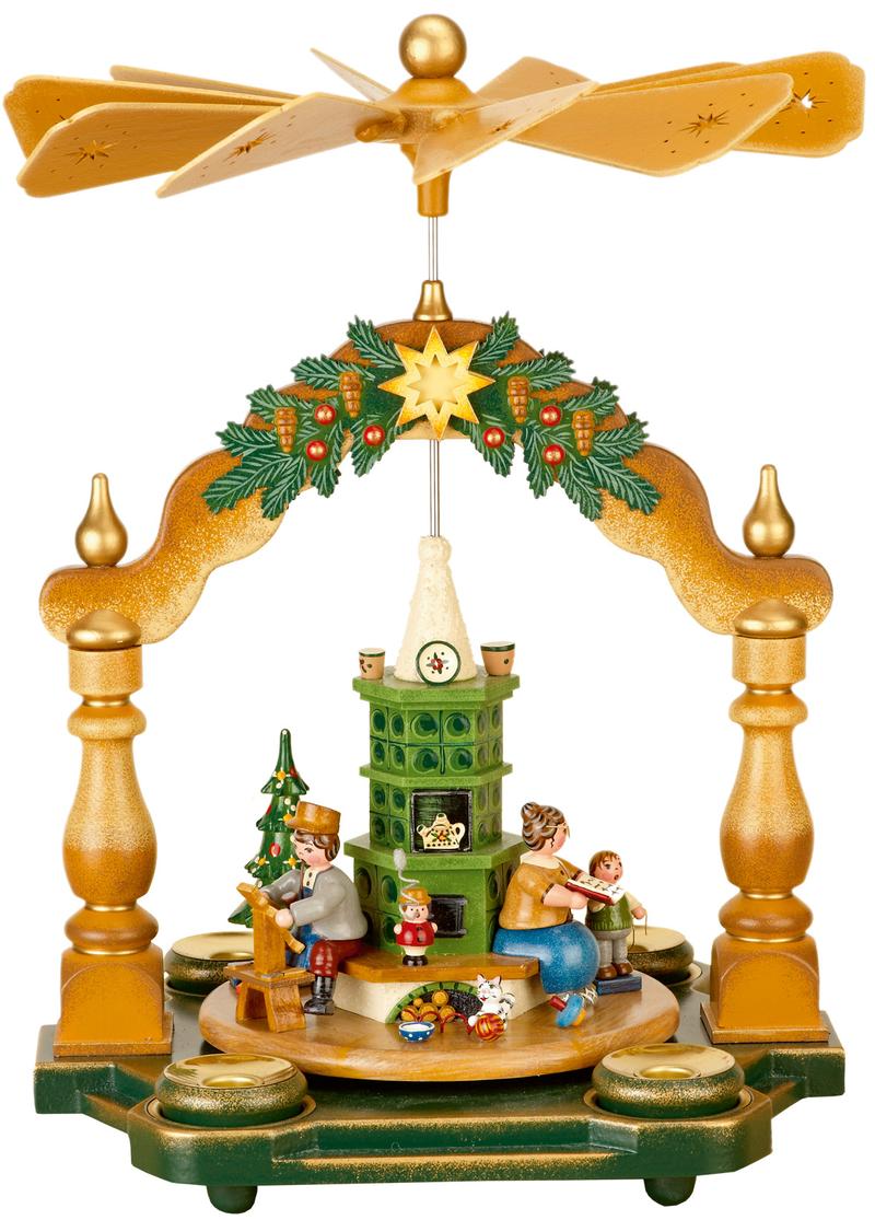 Hubrig Pyramide Großmutter´s Weihnachtsstube 1-stöckig für Teelicht und Kerzen