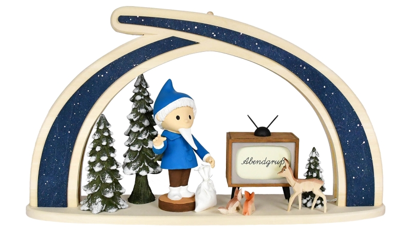 Ratags Massivholzbogen, Sandmännchen mit TV, 65 Jahre Sandmann