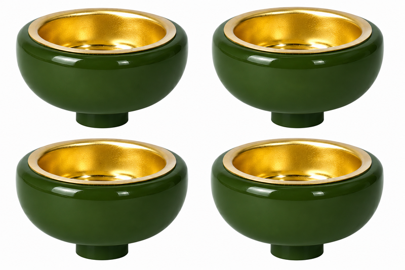 Richard Glaesser Teelichtadapter moosgrün für 14 mm Tülleneinsätze 4er Set aus Seiffen im Erzgebirge