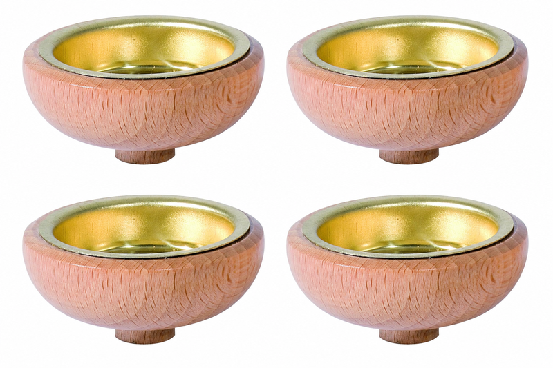 Richard Glaesser Teelichtadapter natur für 14 mm Tülleneinsätze 4er-Set aus Seiffen im Erzgebirge